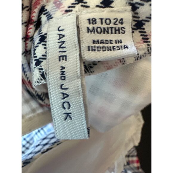 Janie & Jack Girls Plaid Dress 18-24 Months With Ruffled Collar & Button Details - Picture 6 of 6